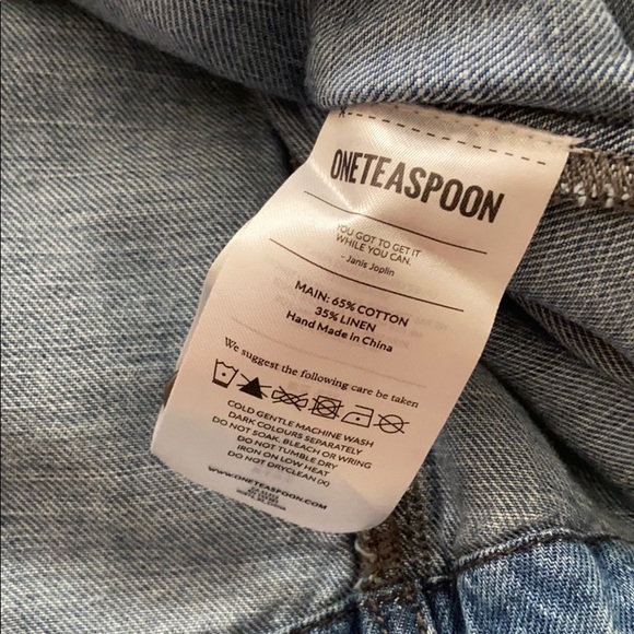 One Teaspoon Button Down Distressed Chambray  Top - Picture 16 of 16